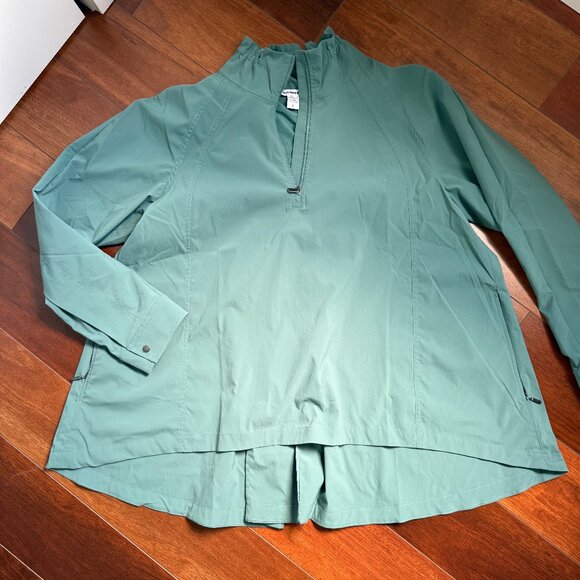 ATHLETA Advantage Poplin Top Breathable Zip Pockets Ventilation Sz Large - Picture 1 of 8